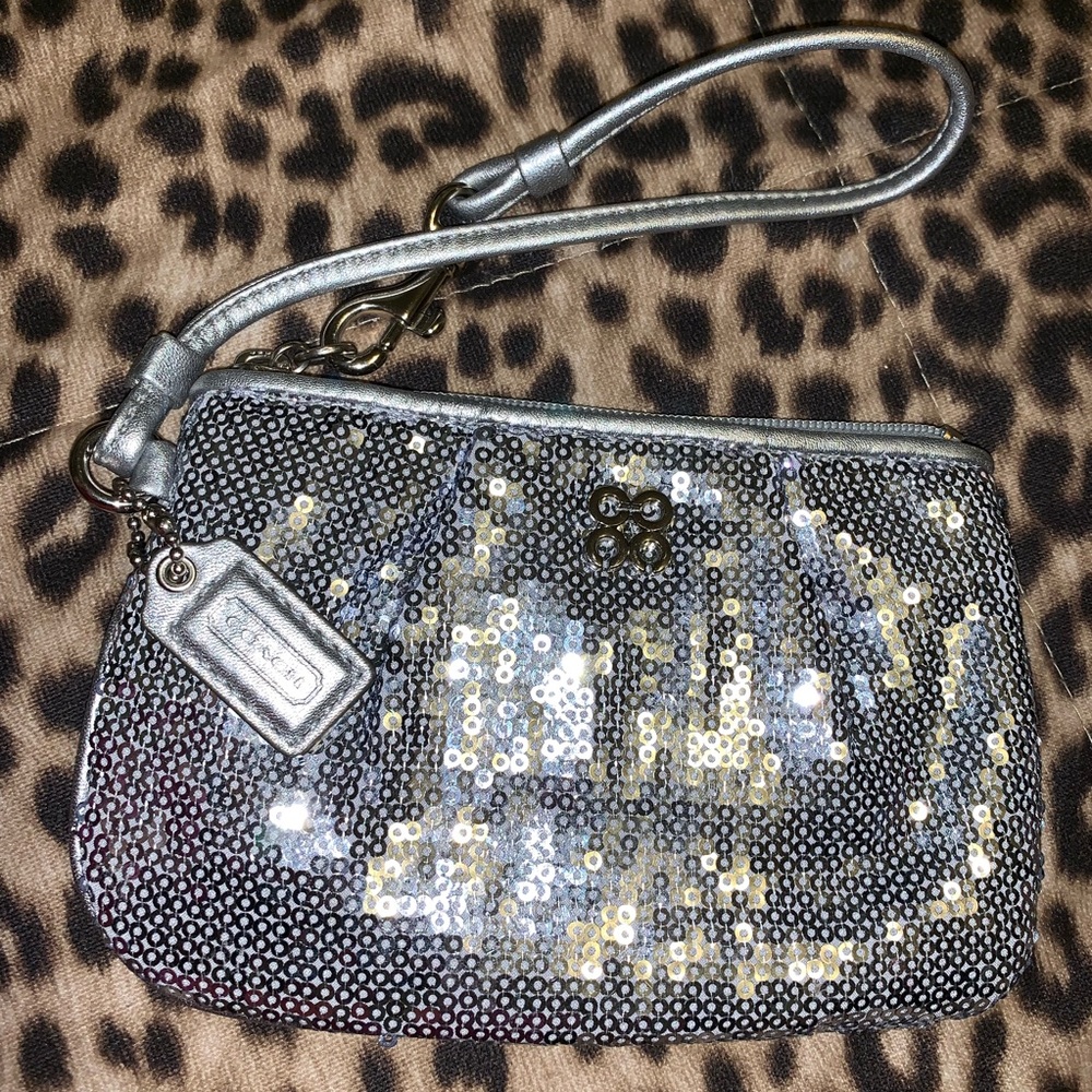 Coach sequin wristlet